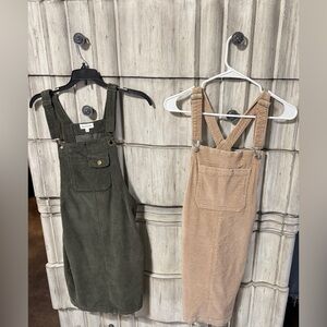 Rewind Olive Corduroy Overalls